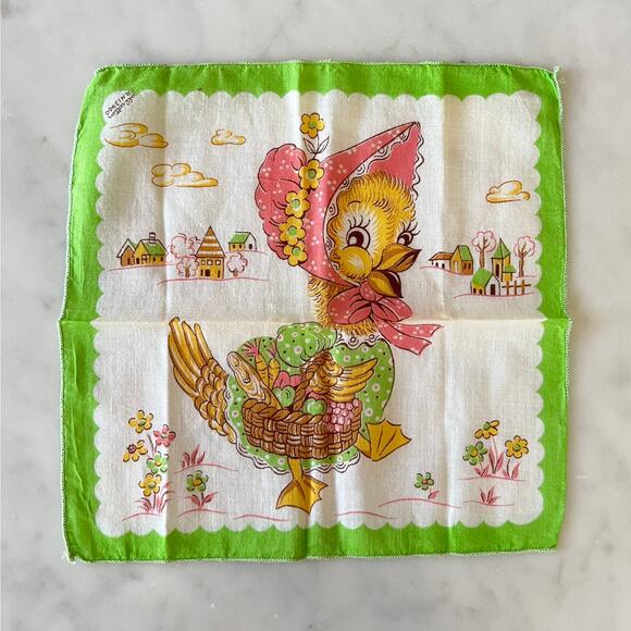 Vintage 50s 60s Duck, Bear and Dog Animal Hankies / Set of Three - Picture 4 of 8